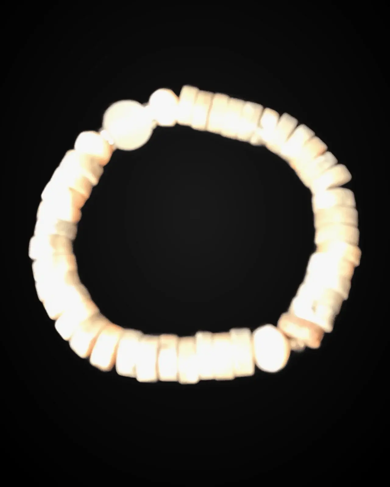 Sandbar — Cream heishi with a seafoam accent
