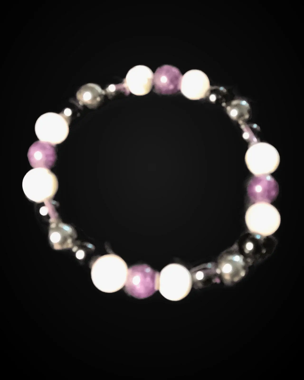 Dusk Strand — Blush, amethyst & hematite