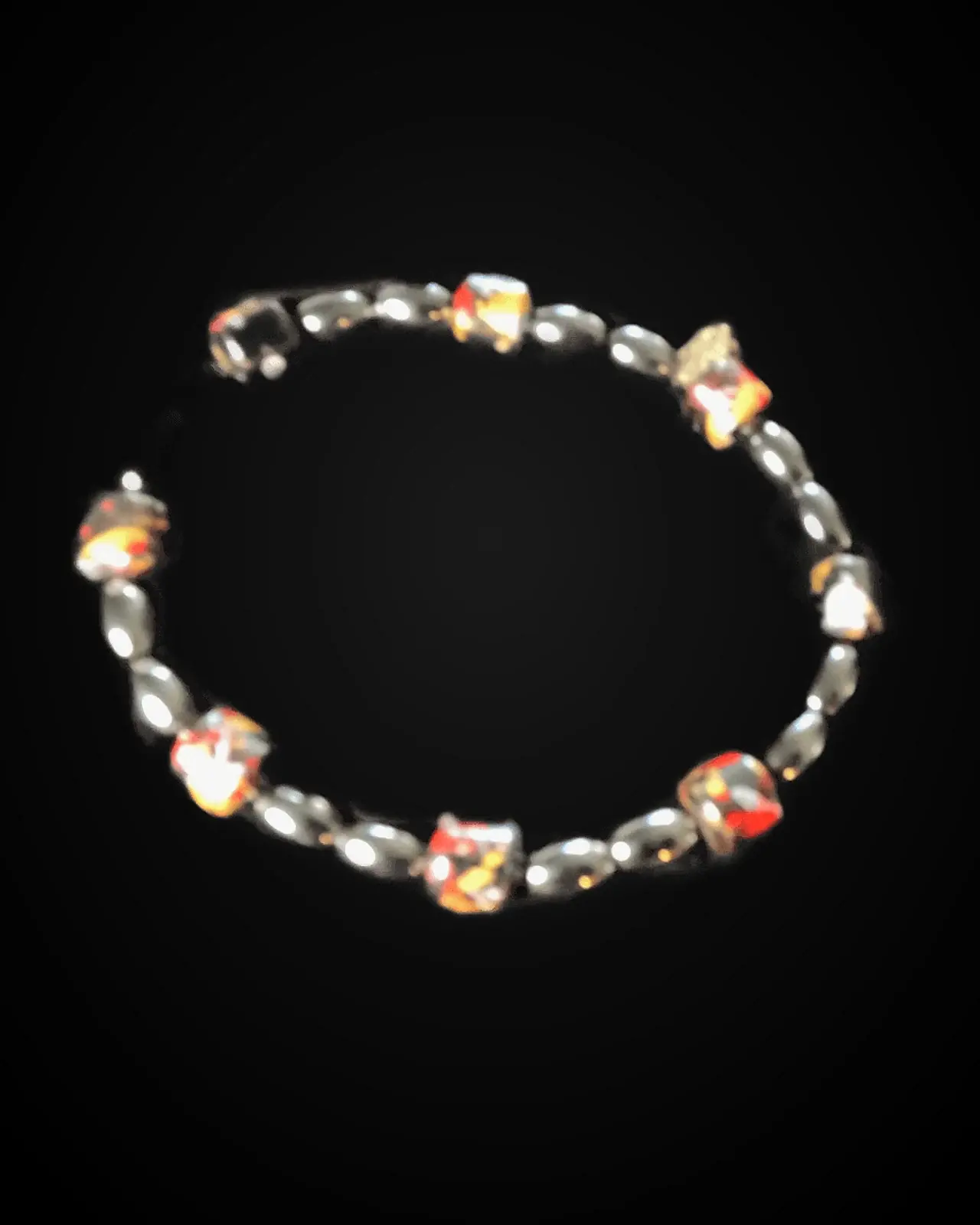 Mosaic — Squared pattern beads & silver ovals